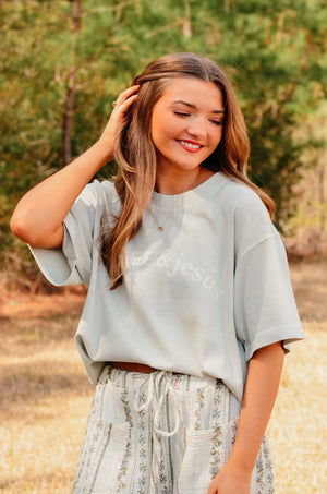 Coffee & Jesus Mock Tee Southern Bliss Company