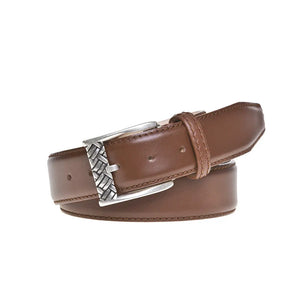 Cognac Italian Calf Leather Belt by Roger Ximenez: Bespoke Belts and Leather Accessories, handmade leather goods detail photo 3
