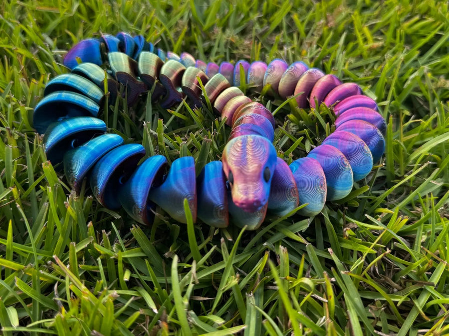 Color Shift Snake 3D Printed Fidget Toy | Large Reptile Sensory Toy