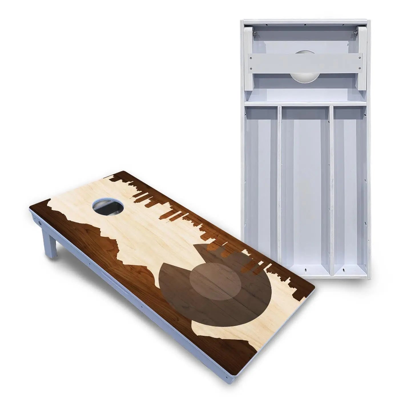 Colorado Natural Wood Skyline Cornhole Boards - All Weather Series Cornhole Solutions
