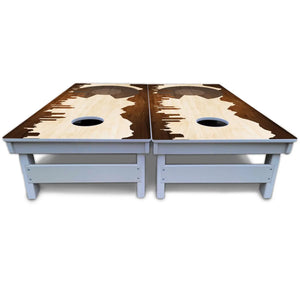 Colorado Natural Wood Skyline Cornhole Boards - All Weather Series by Cornhole Solutions, custom cornhole board detail photo 5