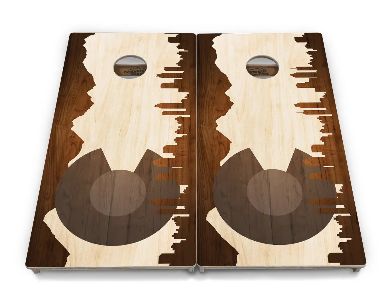 Colorado Natural Wood Skyline Cornhole Boards - Professional Tournament Series Cornhole Solutions