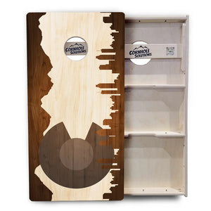Colorado Natural Wood Skyline Cornhole Boards - Professional Tournament Series Cornhole Solutions