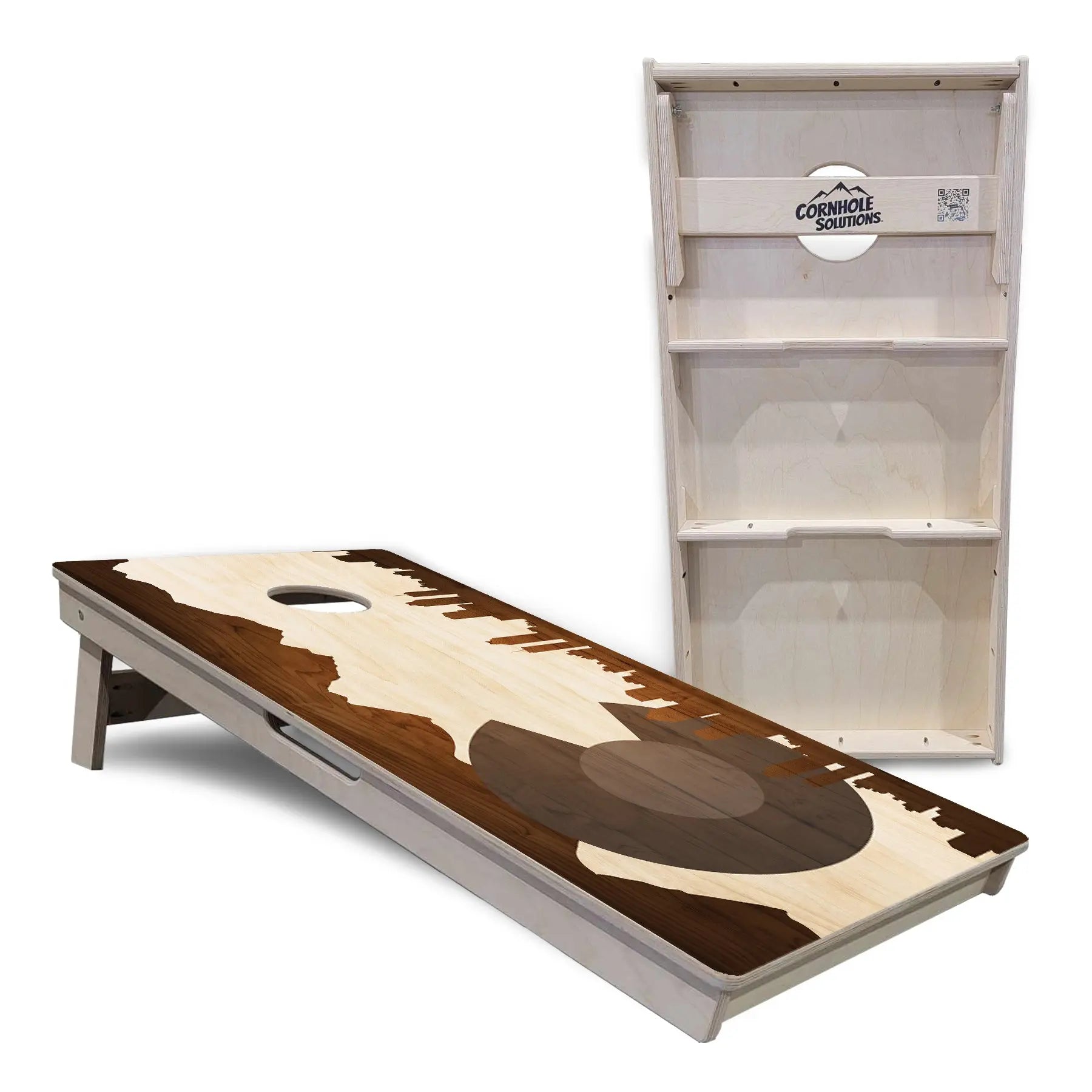 Colorado Natural Wood Skyline Cornhole Boards - Professional Tournament Series Cornhole Solutions