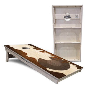 Colorado Natural Wood Skyline Cornhole Boards - Professional Tournament Series Cornhole Solutions