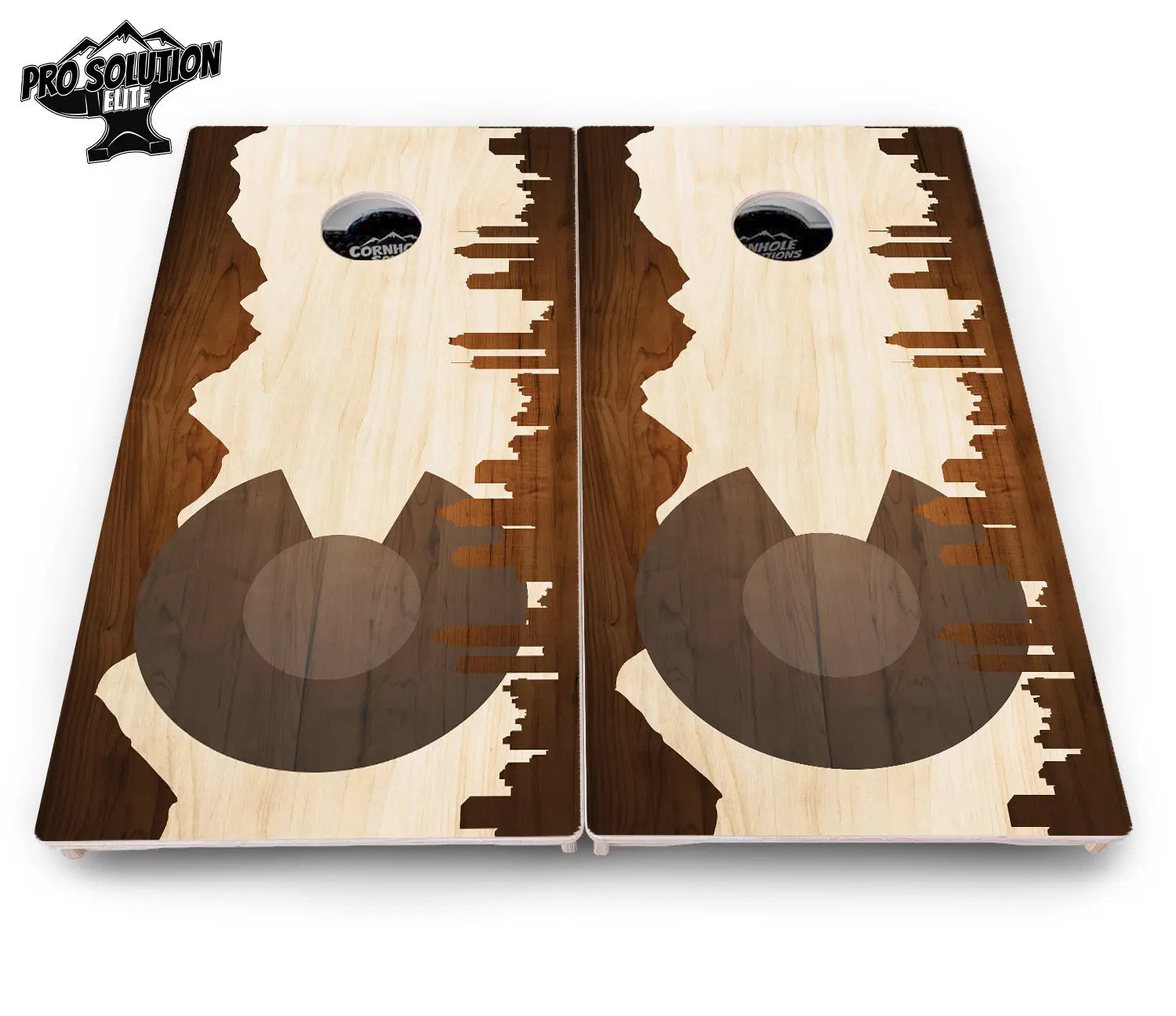 Colorado Wood Skyline Cornhole Boards - Pro Solution Elite Series by Cornhole Solutions, custom cornhole board detail photo 4