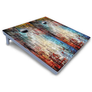 Colorful Brick Cornhole Boards - All Weather Series by Cornhole Solutions, custom cornhole board detail photo 4