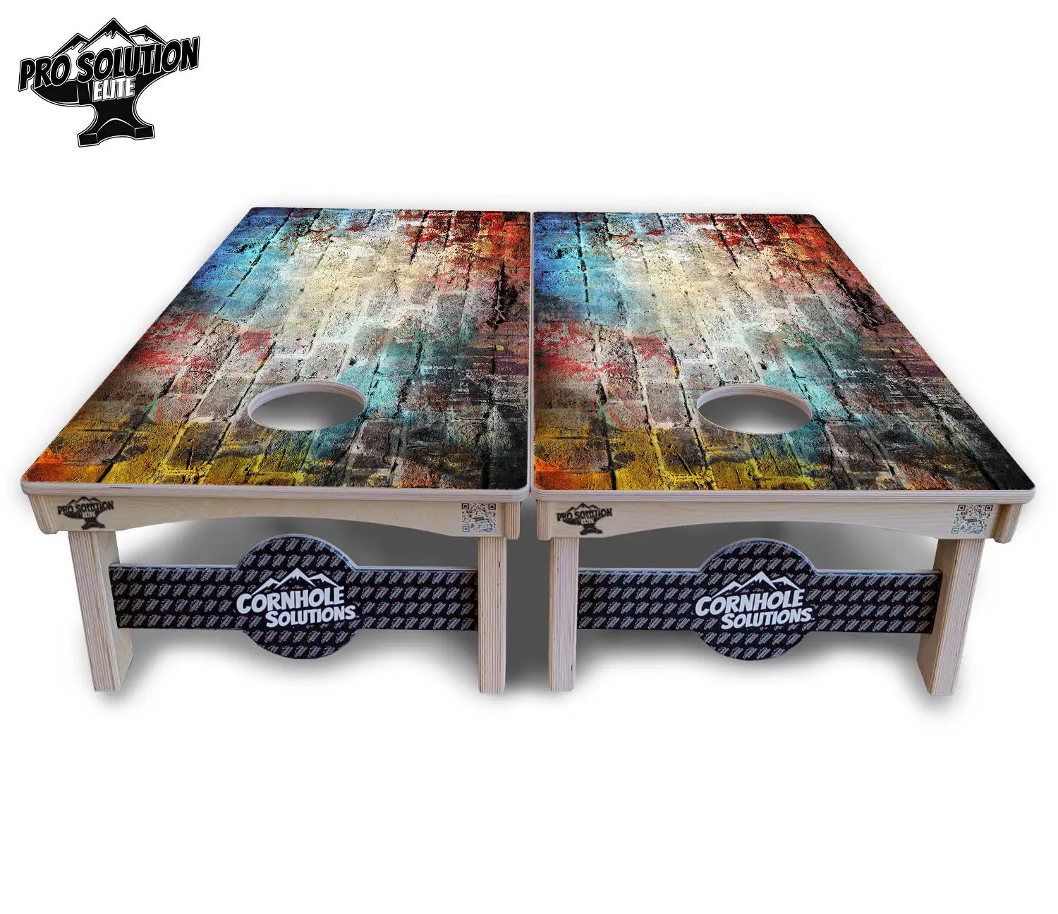Colorful Brick Cornhole Boards - Pro Solution Elite Series by Cornhole Solutions, custom cornhole board detail photo 3