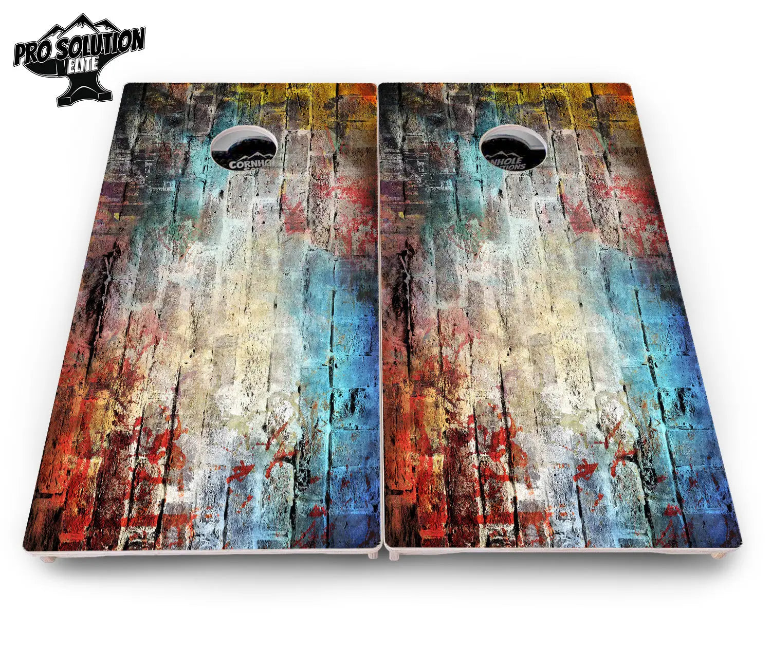 Colorful Brick Cornhole Boards - Pro Solution Elite Series by Cornhole Solutions, custom cornhole board detail photo 4