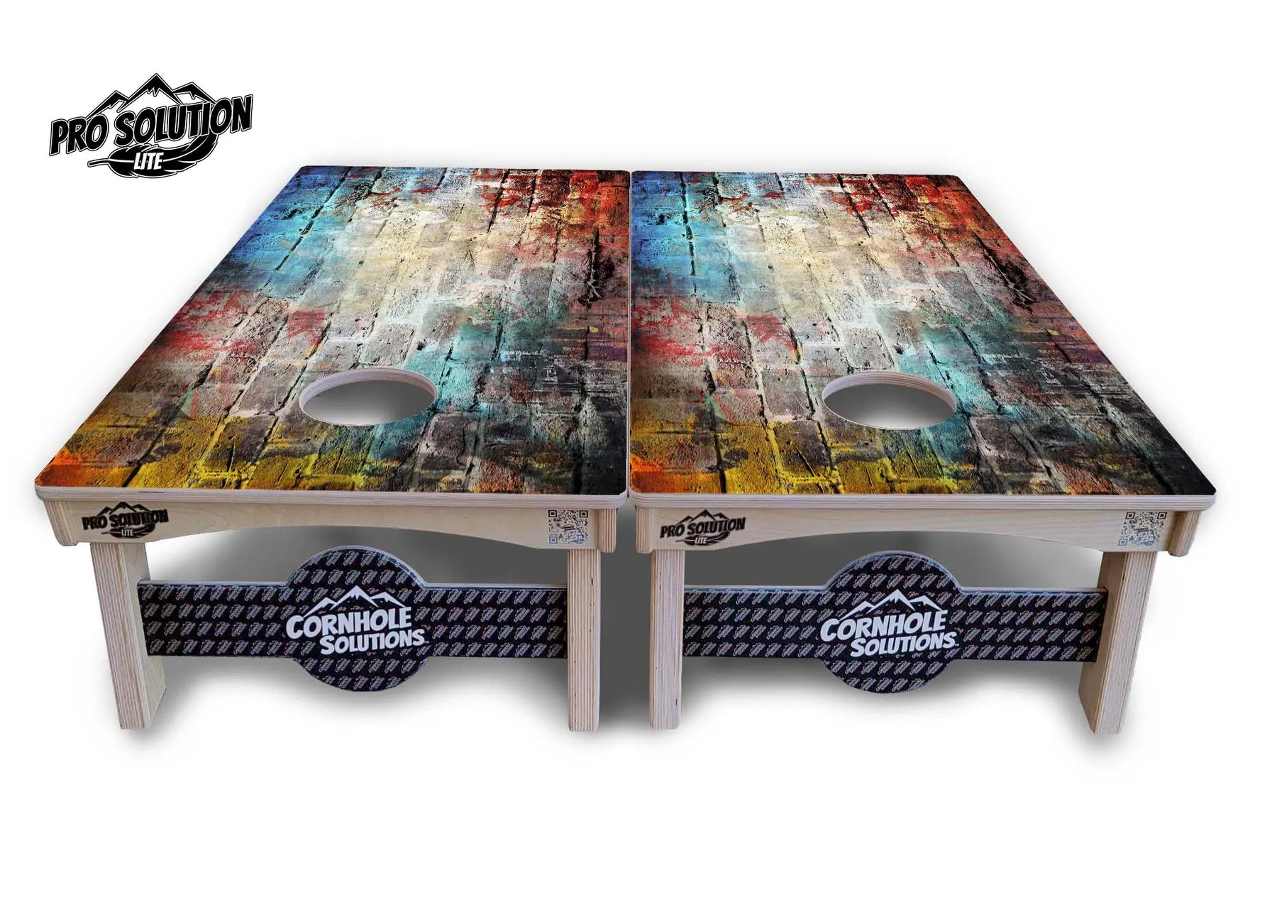 Colorful Brick Cornhole Boards - Pro Solution Lite Series by Cornhole Solutions, custom cornhole board detail photo 3