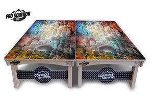 Colorful Brick Cornhole Boards - Pro Solution Lite Series by Cornhole Solutions, custom cornhole board detail photo 3
