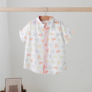 Colorful Claws Short Sleeve Collared Crawfish Shirt by Nola Tawk, Southern lifestyle apparel main product photo