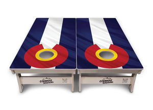 Colorful Colorado Flag Cornhole Boards - Professional Tournament Series by Cornhole Solutions, custom cornhole board detail photo 5