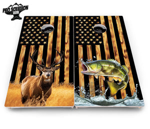 Colorful Deer & Fish Cornhole Boards - Pro Solution Elite Series Cornhole Solutions