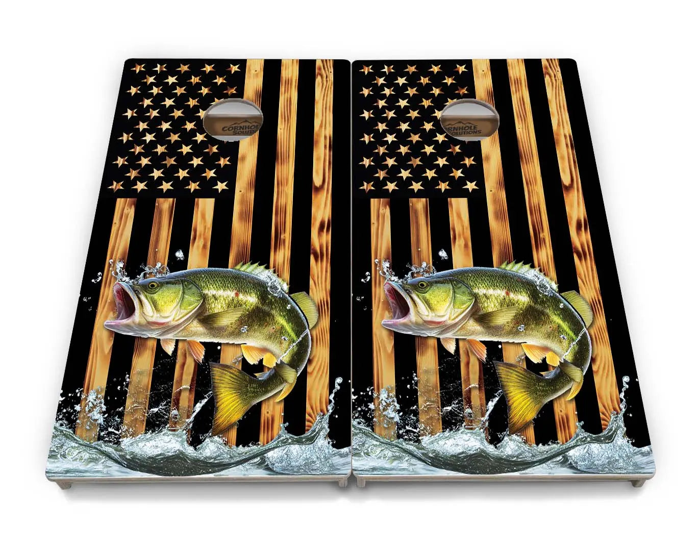 Colorful Deer & Fish Cornhole Boards - Professional Tournament Series by Cornhole Solutions, custom cornhole board detail photo 3
