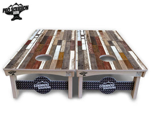 Colorful Planks Cornhole Boards - Pro Solution Elite Series by Cornhole Solutions, custom cornhole board detail photo 3