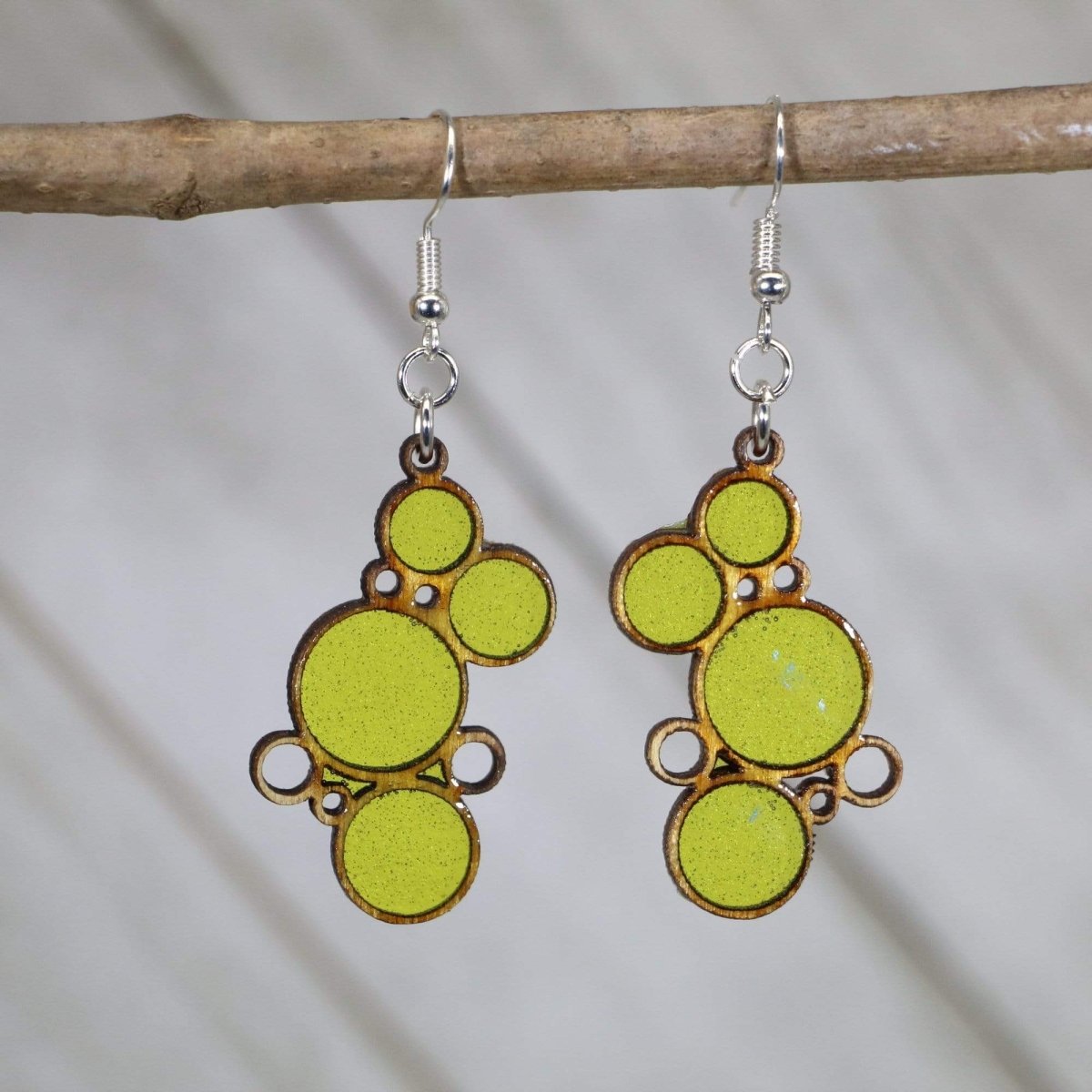 Colorful Boho Bubble Wooden Resin Earrings | Retro Statement Jewelry