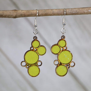 Colorful Boho Bubble Wooden Resin Earrings | Retro Statement Jewelry