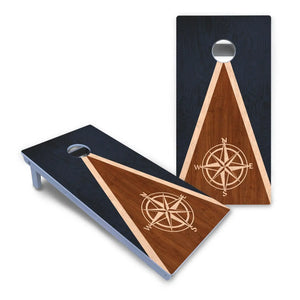 Compass Stain Triangle Cornhole Boards - All Weather Series by Cornhole Solutions, custom cornhole board detail photo 2