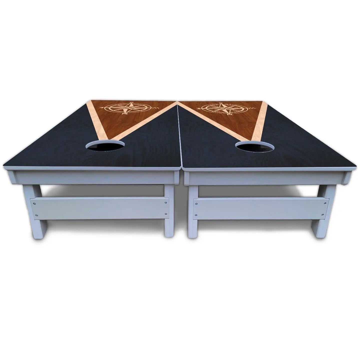 Compass Stain Triangle Cornhole Boards - All Weather Series by Cornhole Solutions, custom cornhole board detail photo 6