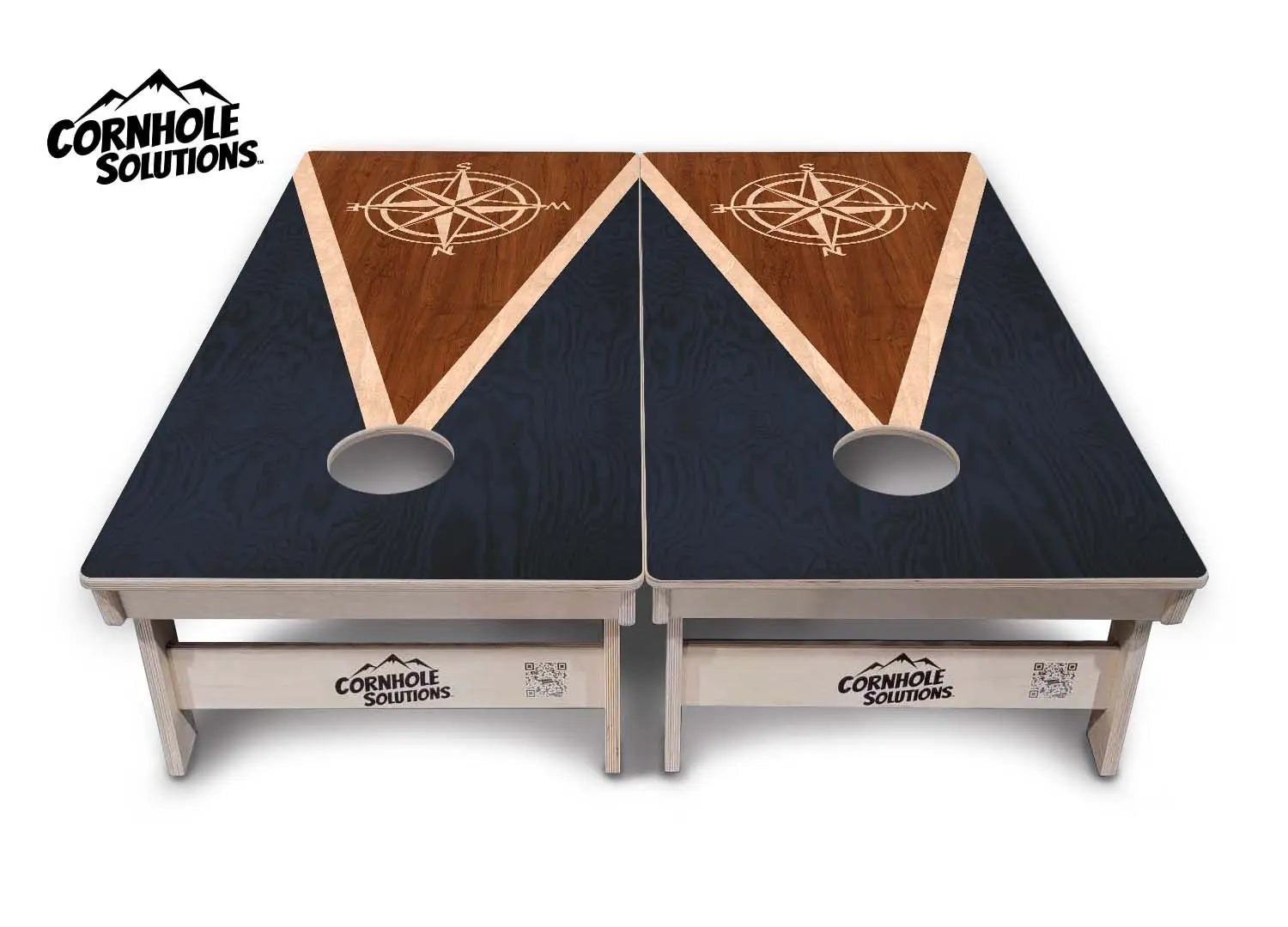 Compass Stain Triangle Cornhole Boards - Professional Tournament Series by Cornhole Solutions, custom cornhole board detail photo 2