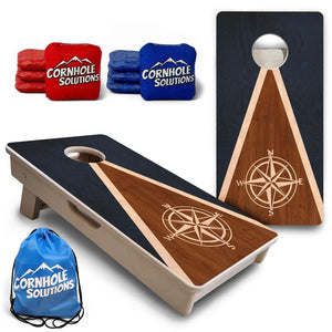 Compass Stain Triangle - Mini or Vacation Size Cornhole Boards by Cornhole Solutions, custom cornhole board main product photo