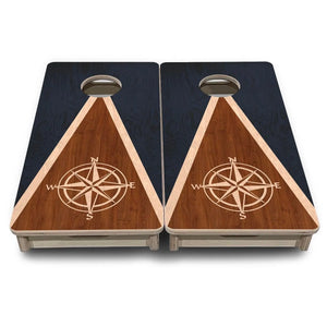 Compass Stain Triangle - Mini or Vacation Size Cornhole Boards by Cornhole Solutions, custom cornhole board detail photo 2