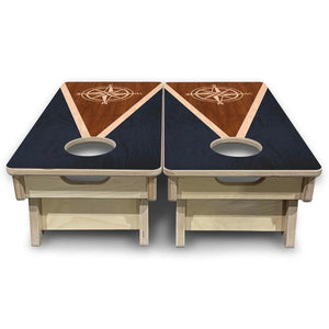 Compass Stain Triangle - Mini or Vacation Size Cornhole Boards by Cornhole Solutions, custom cornhole board detail photo 4
