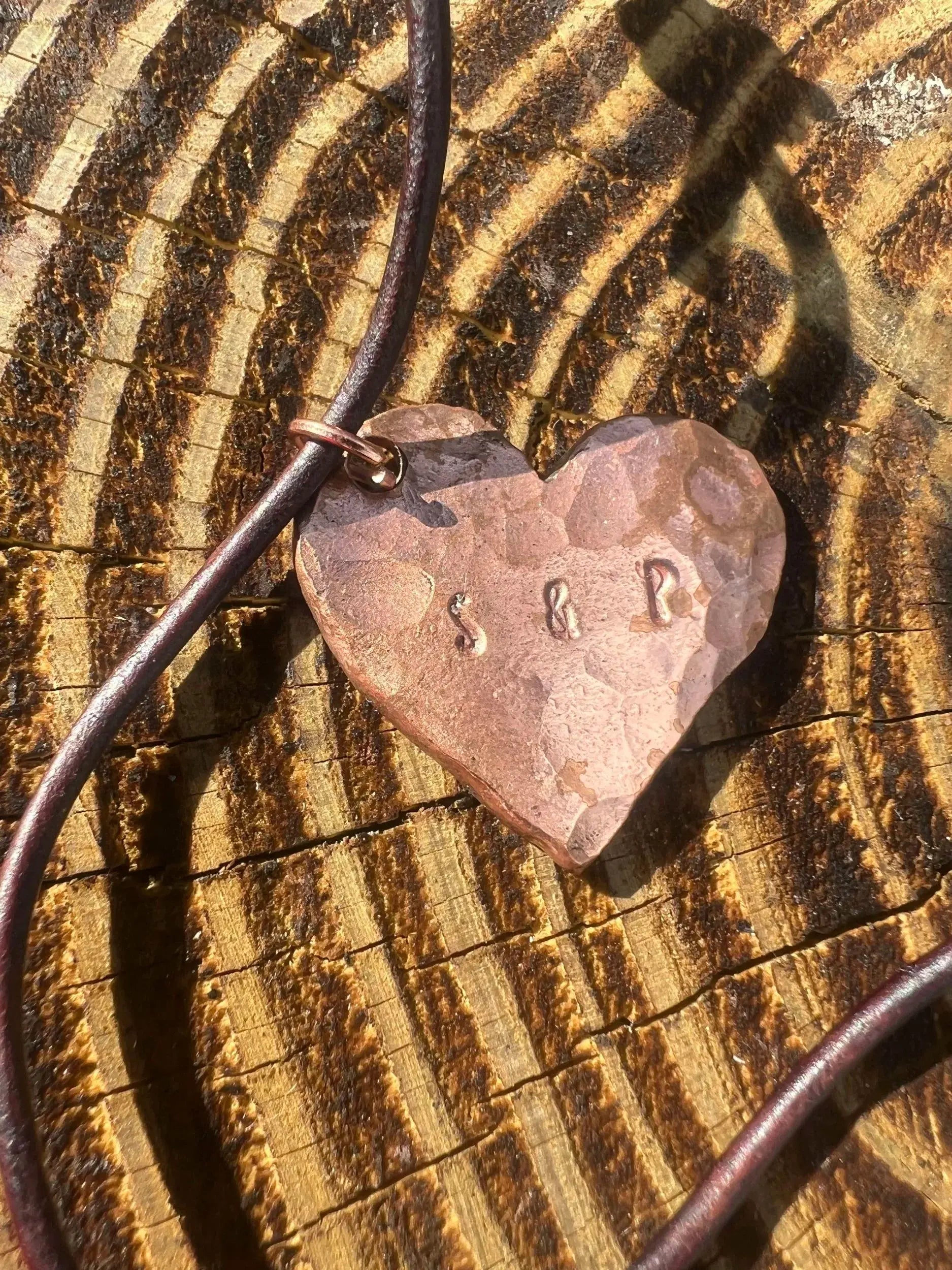 Copper Heart Pendents Redbeard's Forge LLC