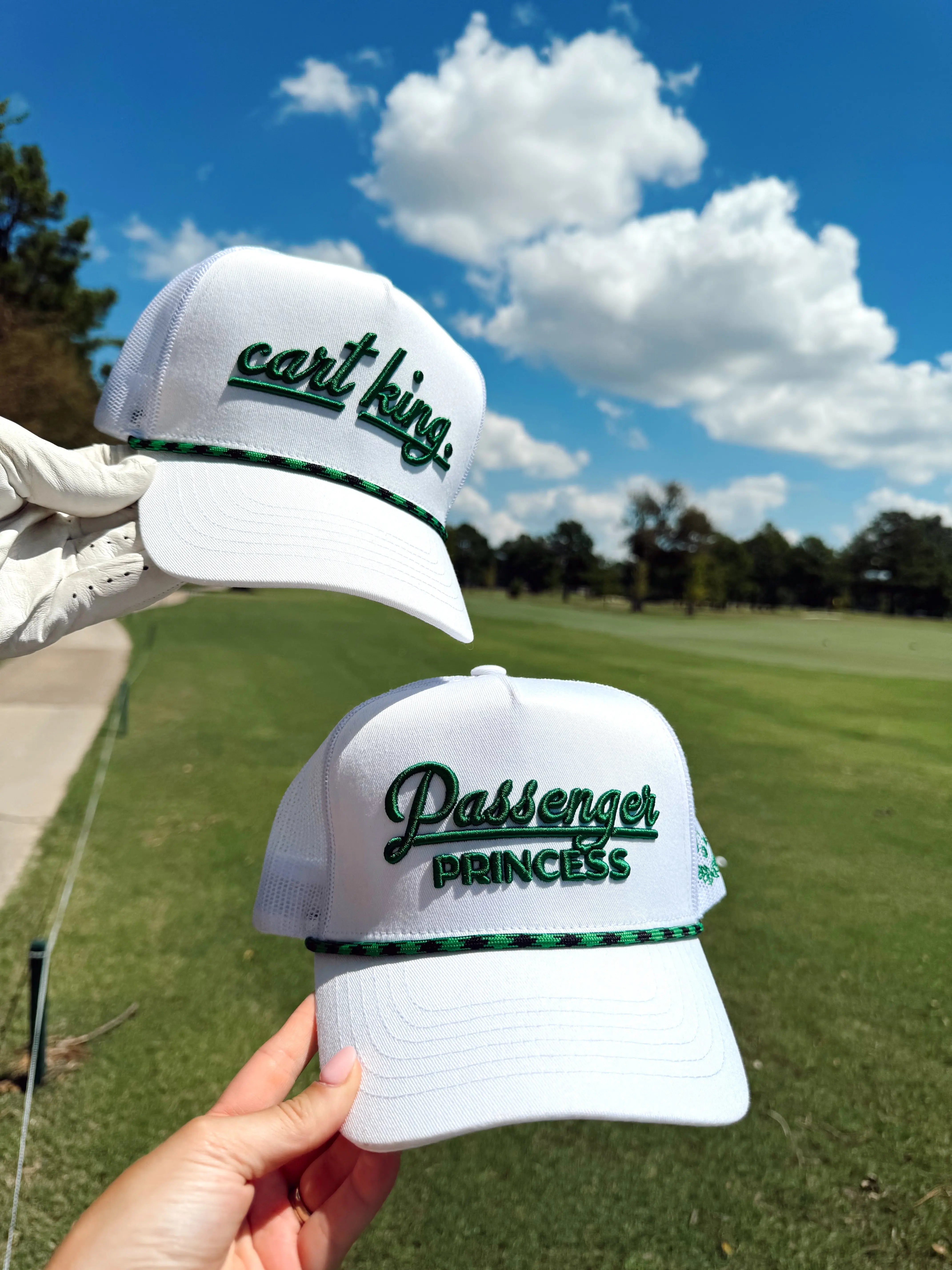 Couples Golf Hat - White Vintage Trucker Hat KenzKustomz