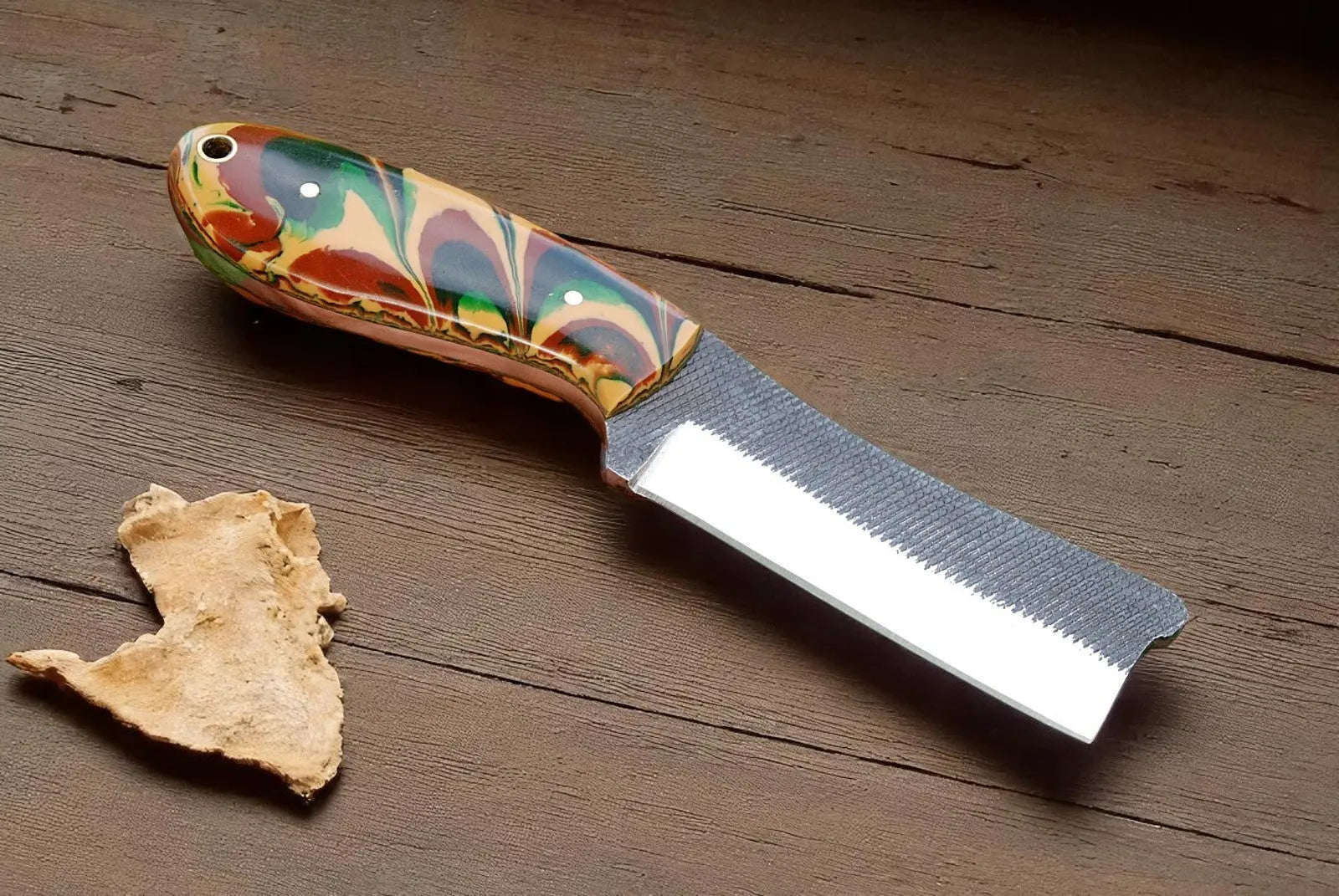 Cowboy Bull Cutter Knife – Resin Handle 8" by Damascus Knife Store, Damascus knife main product photo