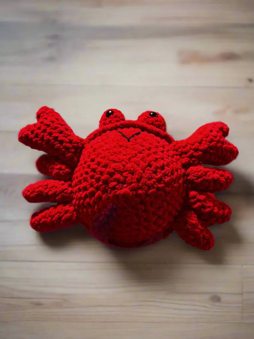 Crabby - Handmade Crochet Red Crab Plush Sea Creature Stuffed Toy by Klassy Krafts, 3D printed gift main product photo