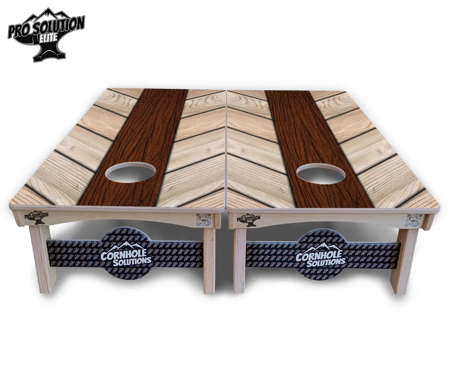 Cream Planks Cornhole Boards - Pro Solution Elite Series by Cornhole Solutions, custom cornhole board detail photo 3
