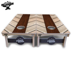 Cream Planks Cornhole Boards - Pro Solution Elite Series by Cornhole Solutions, custom cornhole board detail photo 3