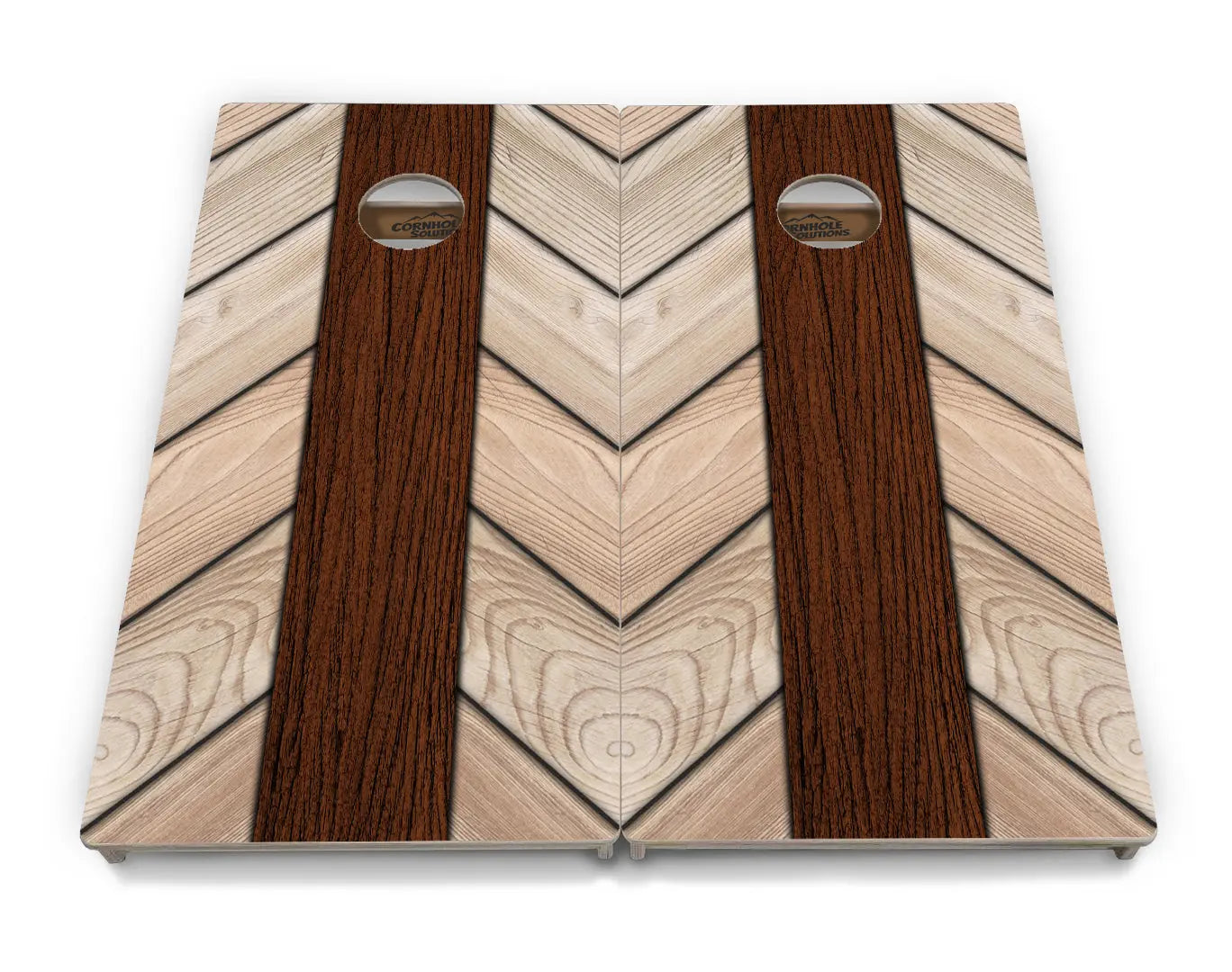 Cream Planks Cornhole Boards - Professional Tournament Series by Cornhole Solutions, custom cornhole board detail photo 4