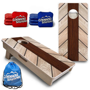 Cream Planks - Mini or Vacation Size Cornhole Boards by Cornhole Solutions, custom cornhole board main product photo