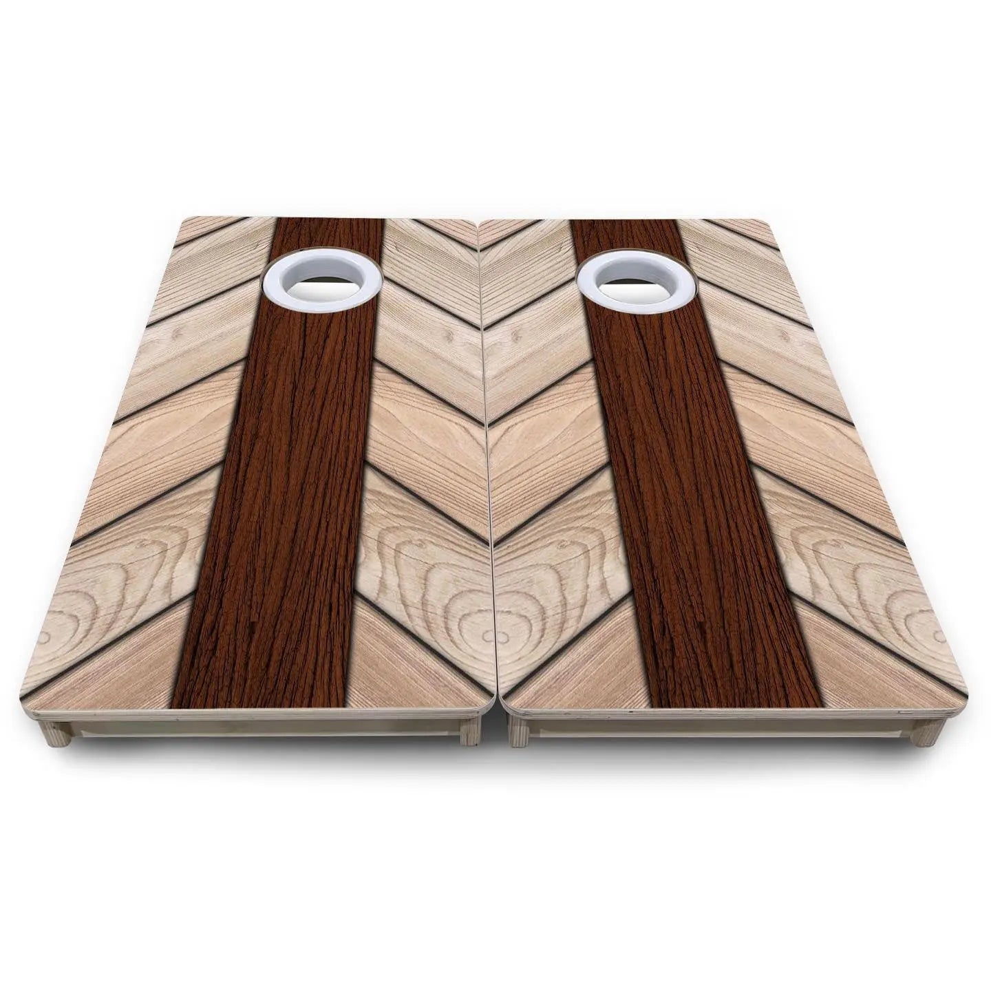 Cream Planks - Mini or Vacation Size Cornhole Boards by Cornhole Solutions, custom cornhole board detail photo 5