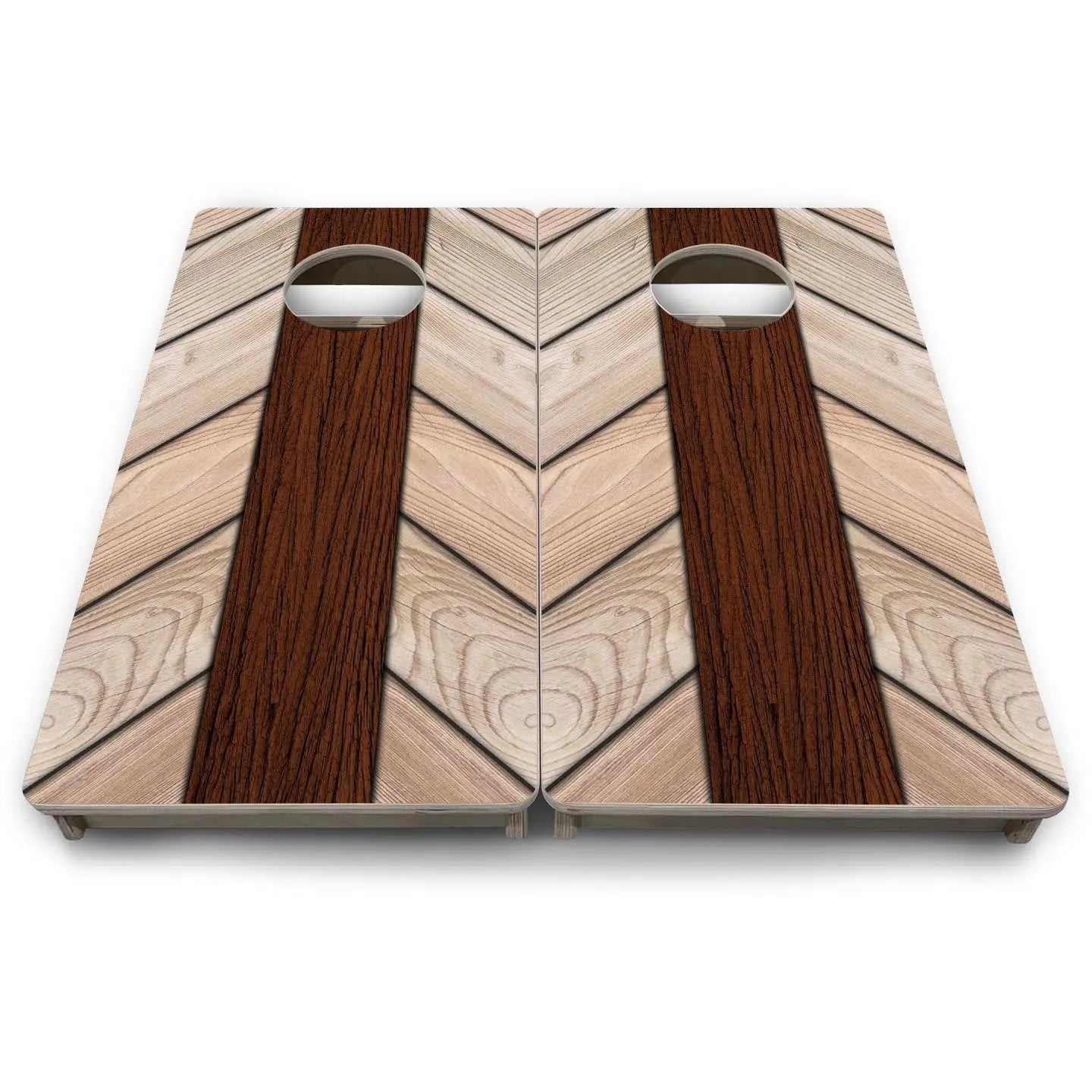 Cream Planks - Mini or Vacation Size Cornhole Boards by Cornhole Solutions, custom cornhole board detail photo 6