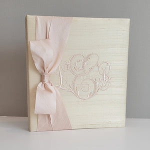 Baby Memory Book - Cream Silk (w/ SILK Bow) by AP Creations in Tuscaloosa, paper gift detail photo 2
