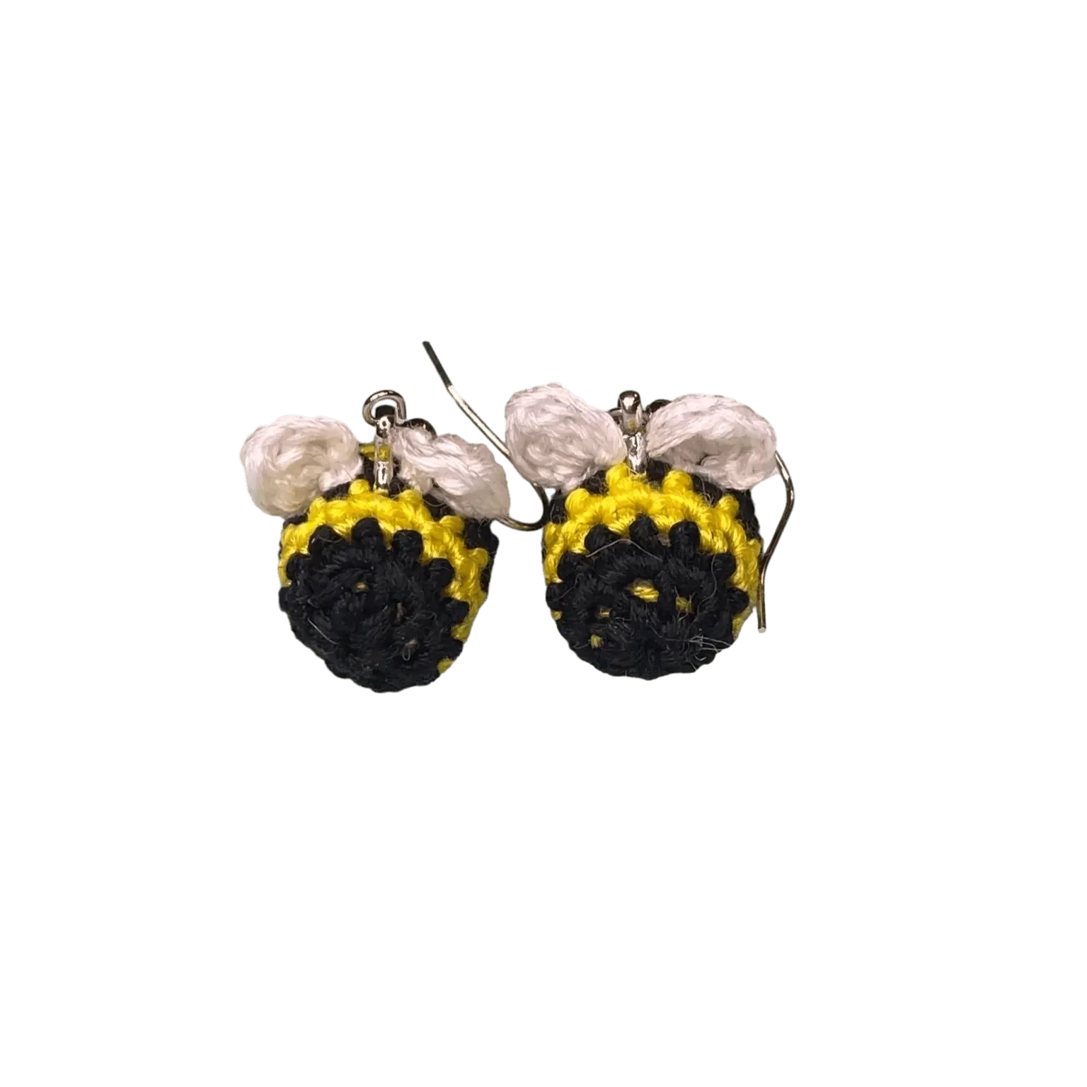 Crochet Bee Earrings: Handmade Cotton Jewelry, Whimsical Insect Accessory by Main Street Collective