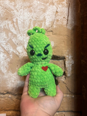 Crocheted Christmas Set Featuring: Gingerbread man, Reindeer, Mr. Snowman, and Grinch by Klassy Krafts, handmade jewelry main product photo