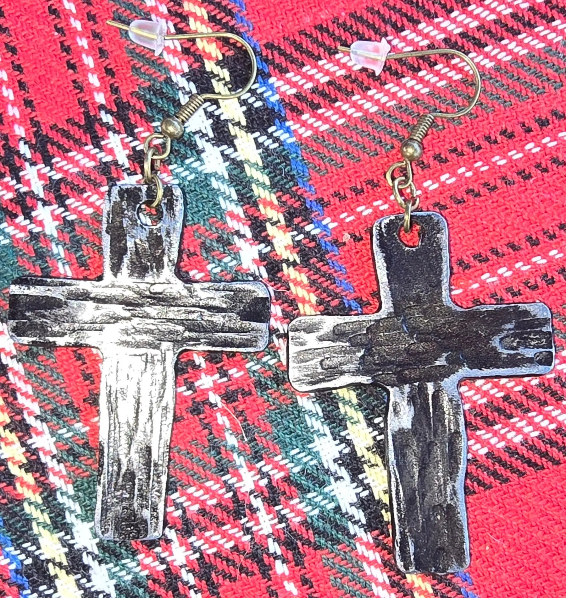 Cross Earrings by Redbeard's Forge LLC, handmade jewelry main product photo