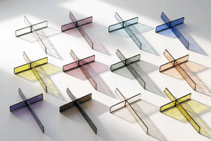 Size comparison for Antique Clear Cross Suncatcher handmade in North Carolina