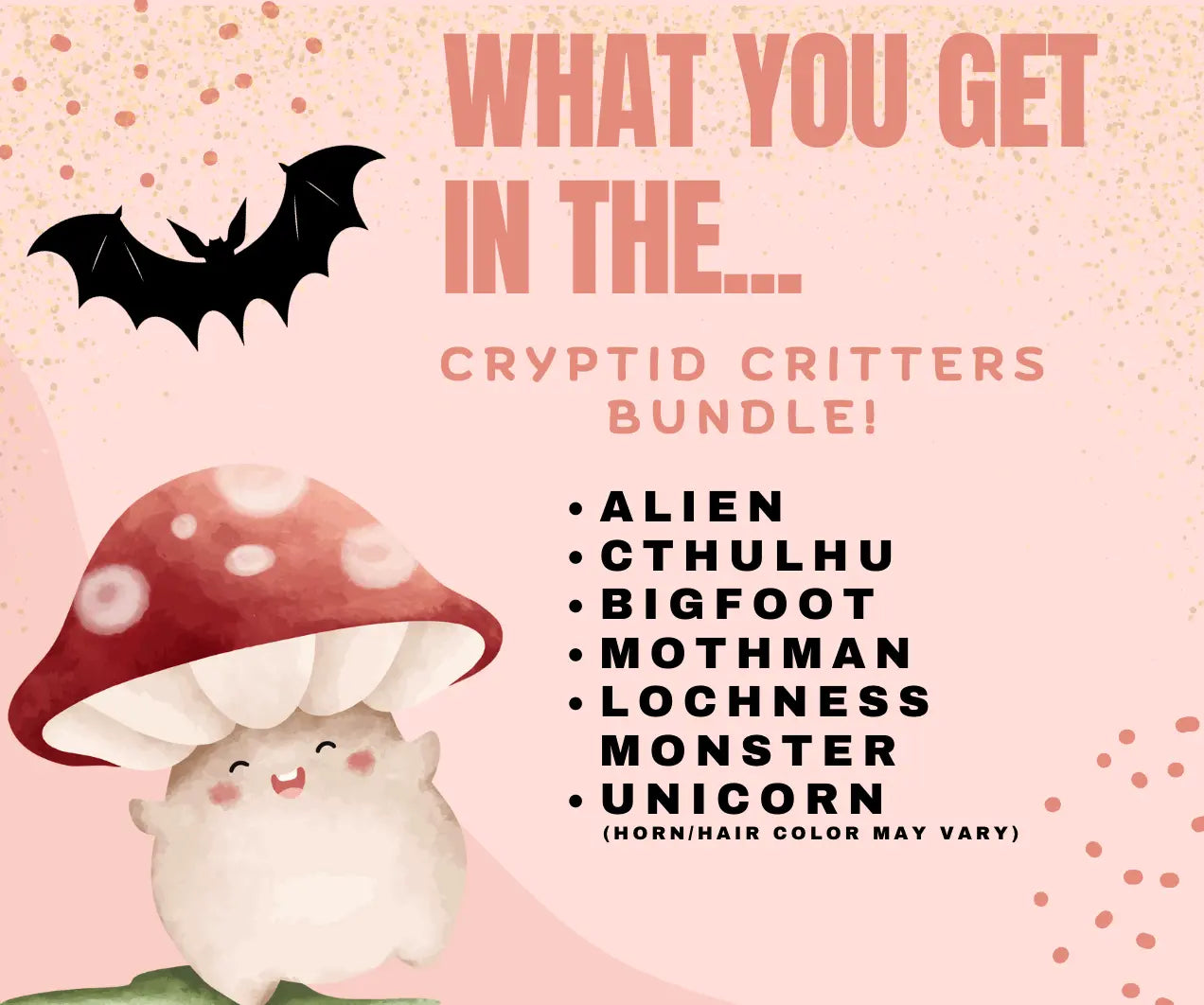 Cryptid Critters Fidget Bundle by Mushroom Lady Co, 3D printed gift detail photo 2