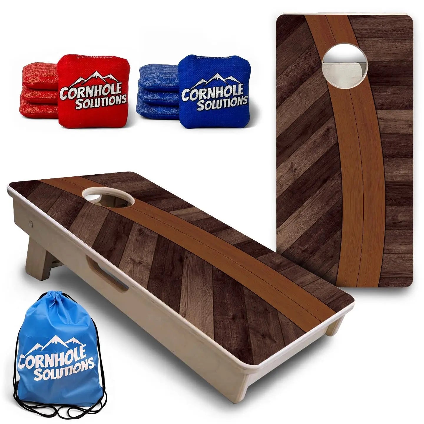 Curved Herringbone - Mini or Vacation Size Cornhole Boards Cornhole Solutions