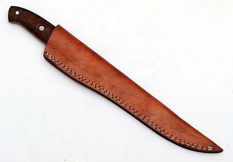 Handmade Damascus Steel Fillet Fishing Knife — Rose Wood Handle