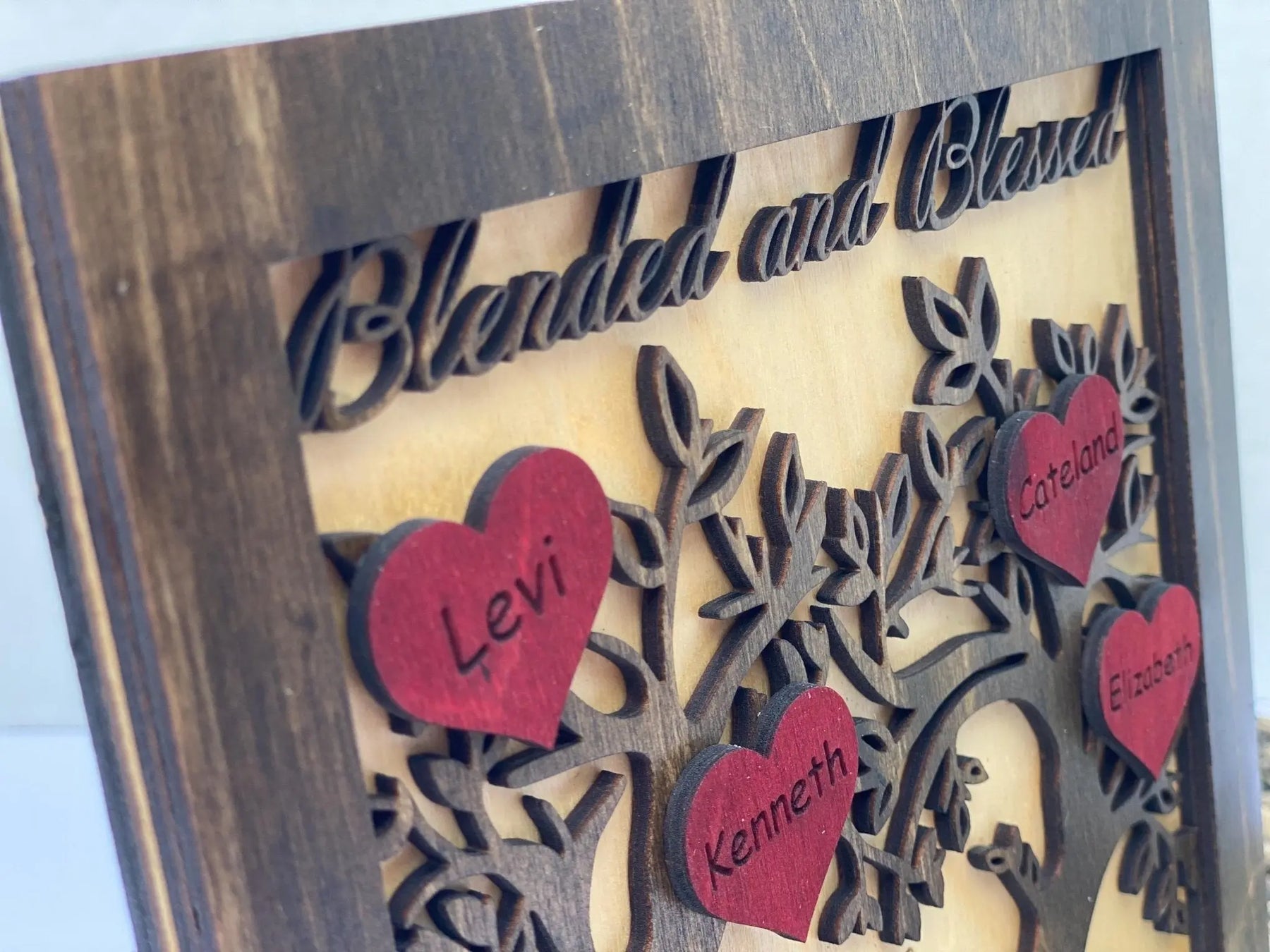 Custom Wood Family Tree Sign by Poor Hog Customs, Southern home decor detail photo 4