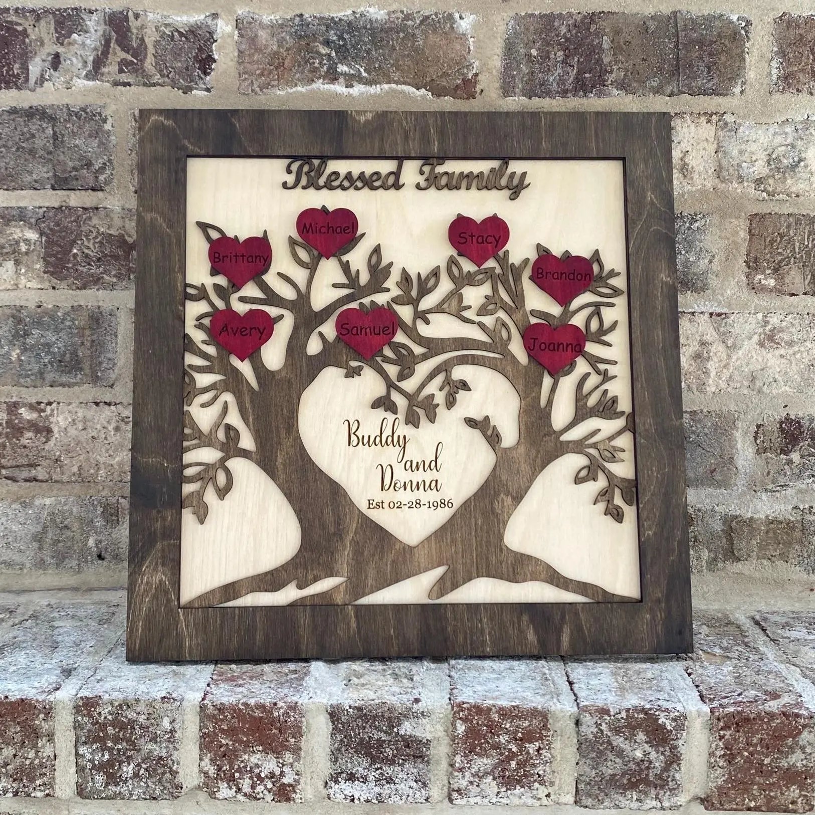 Custom Wood Family Tree Sign by Poor Hog Customs, Southern home decor detail photo 5