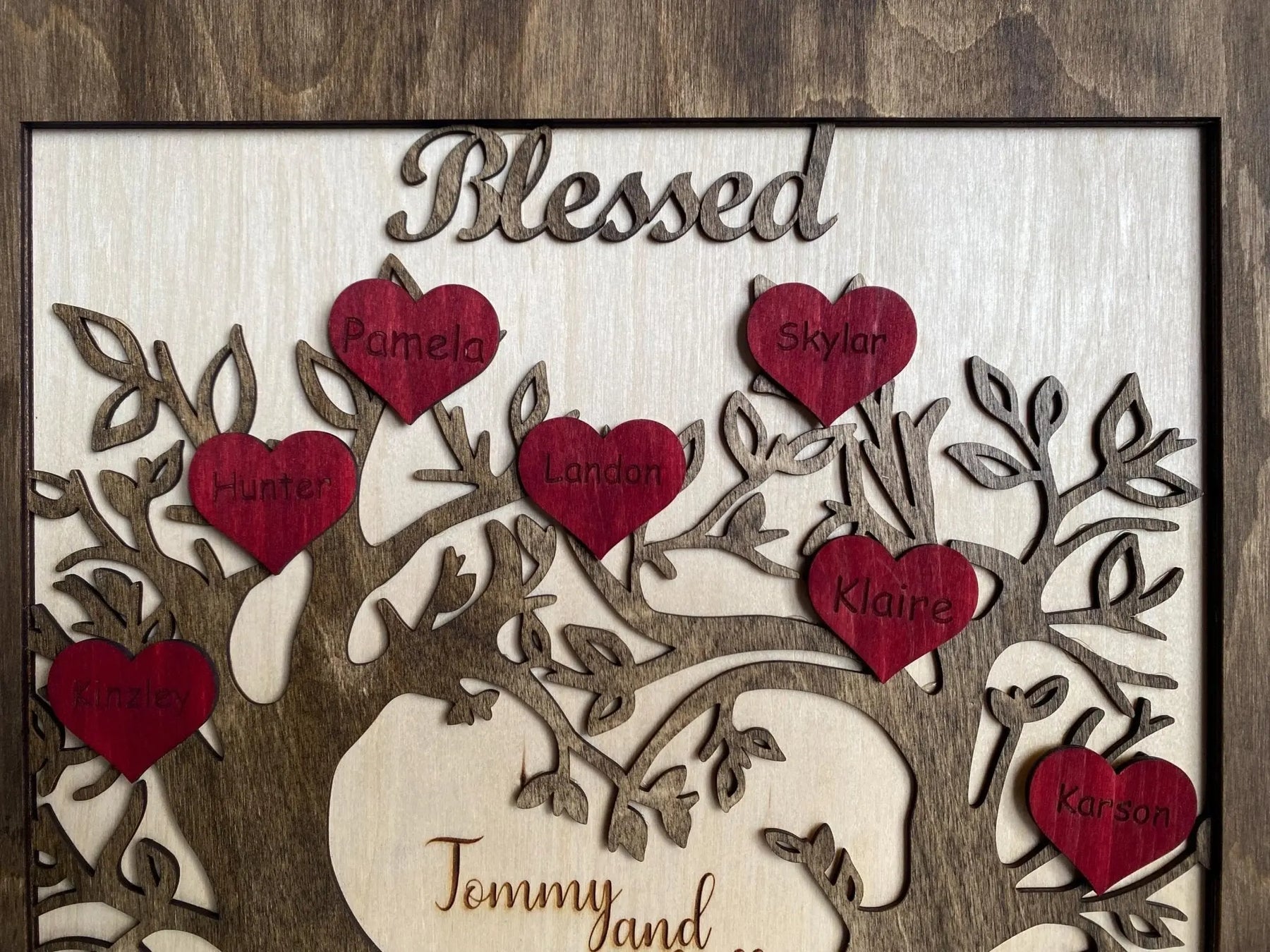Custom Wood Family Tree Sign by Poor Hog Customs, Southern home decor detail photo 8