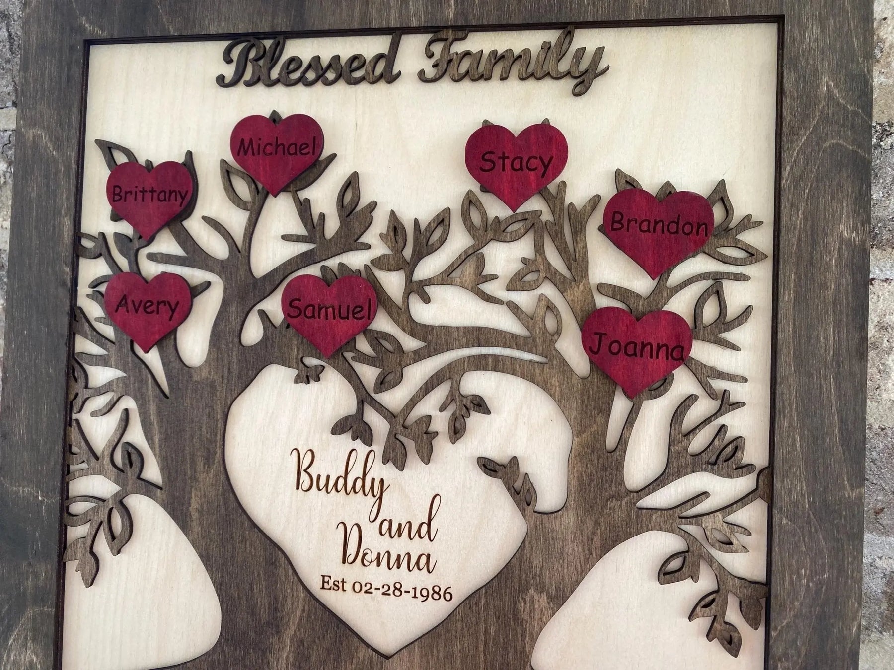 Custom Wood Family Tree Sign by Poor Hog Customs, Southern home decor detail photo 11